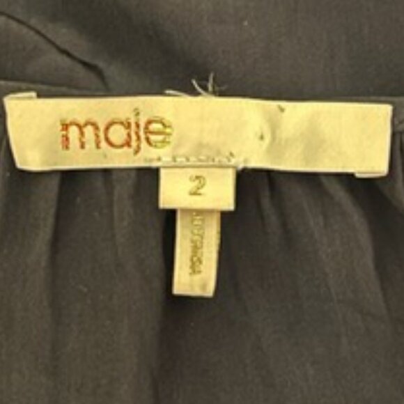 Maje Medium Black Cold Shoulder Spaghetti Straps Mini Cocktail Dress - Picture 5 of 7